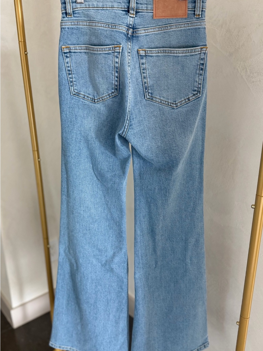 High-Rise Light Blue Wide-Leg Jeans for Women